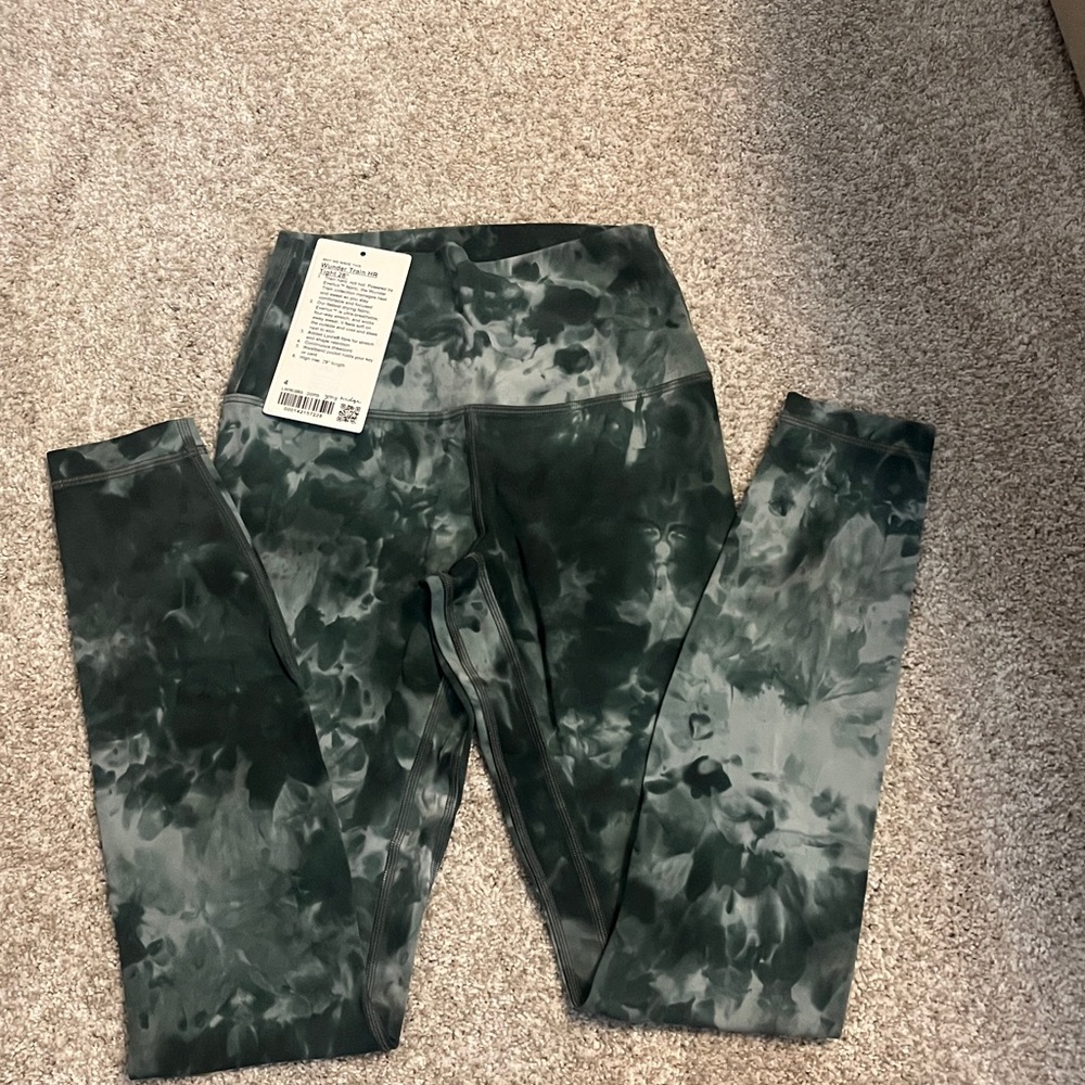 Lululemon Green Wunder Under HR Tight 28” Tie-Dye Leggings